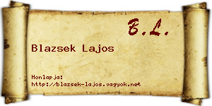 Blazsek Lajos névjegykártya