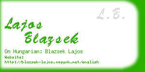 lajos blazsek business card